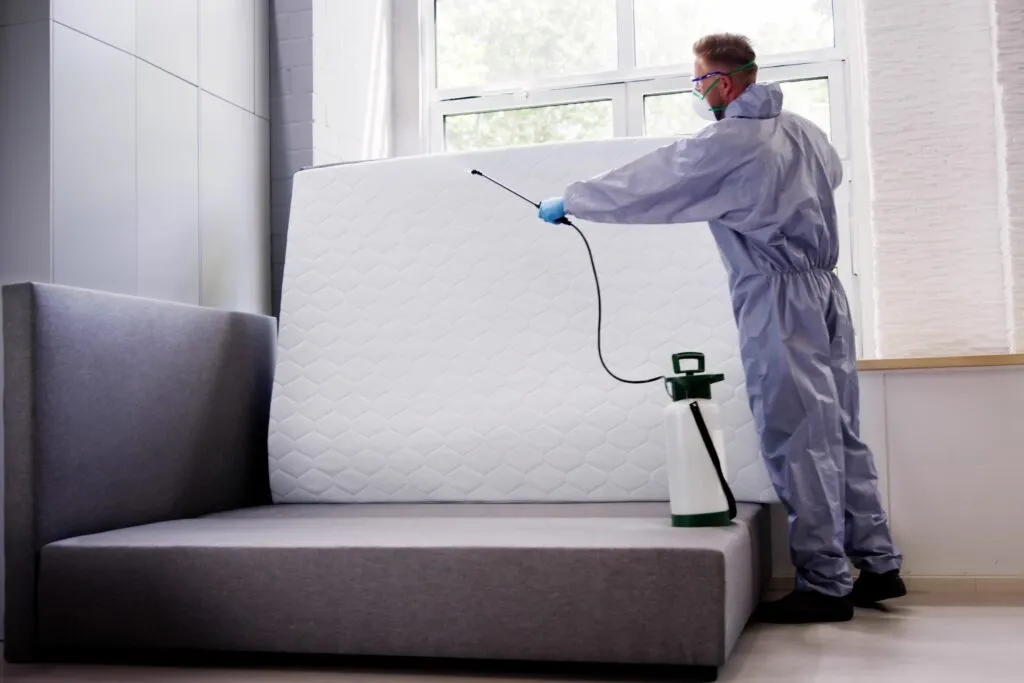 Professional bed bug treatment on a mattress in a Sydney home